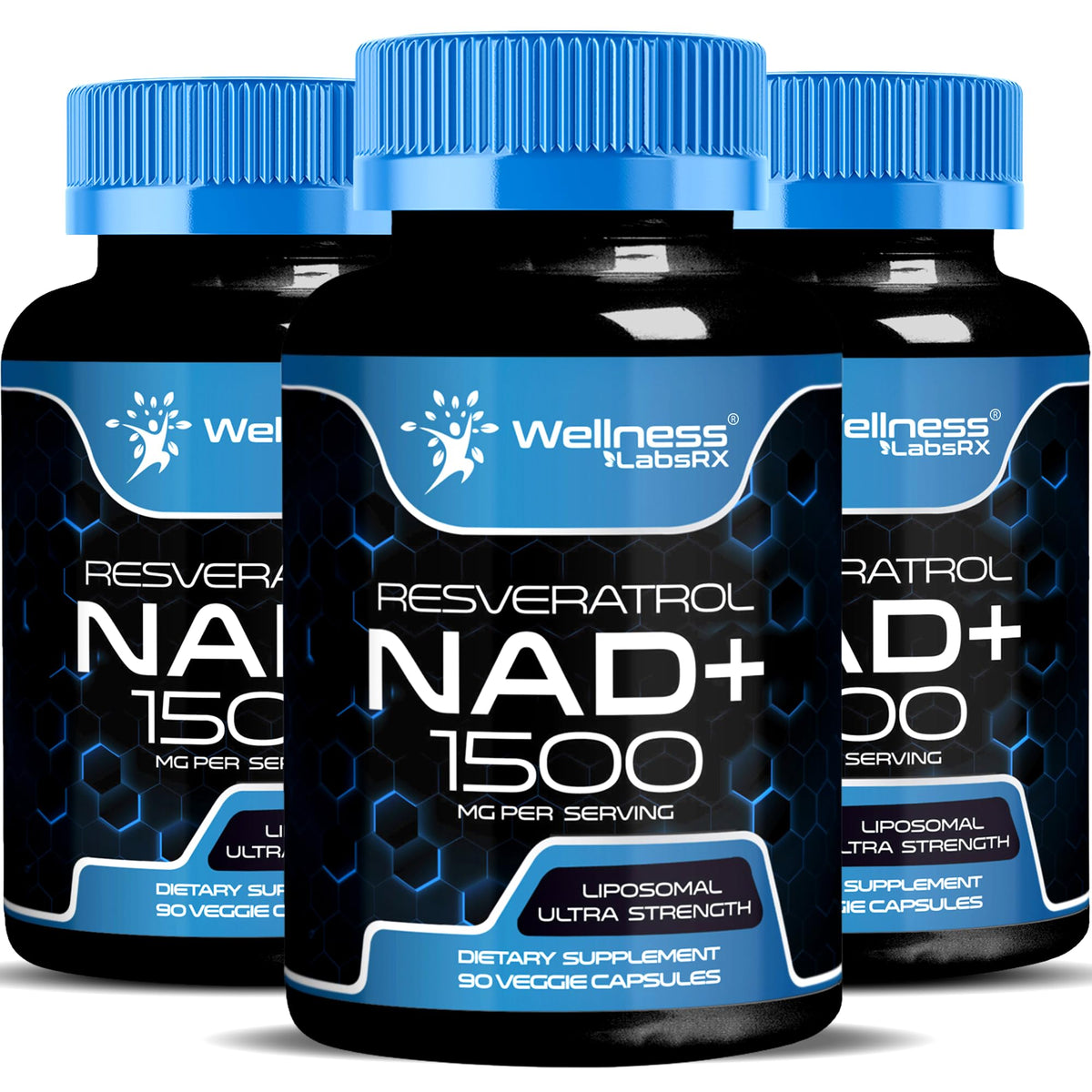 Cápsulas NAD liposomico de WELLNESS LABSRX para absorción avanzada y energía sostenida