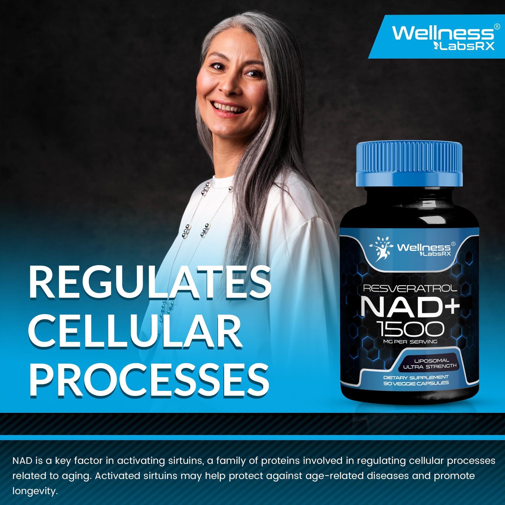 Fórmula libre de alérgenos y gluten de WELLNESS LABSRX NAD liposomico