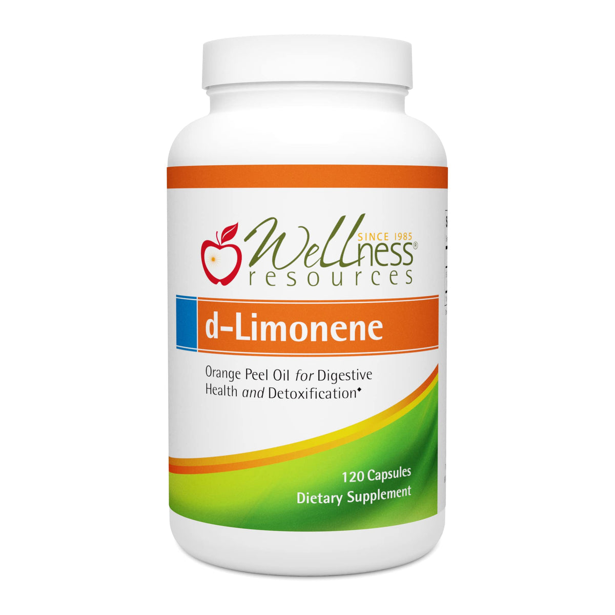 Wellness Resources d-Limoneno cápsulas de 1000 mg para apoyo digestivo diario.
