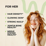 Keratina y vitaminas de Wellneum para cuidado capilar y piel saludable.