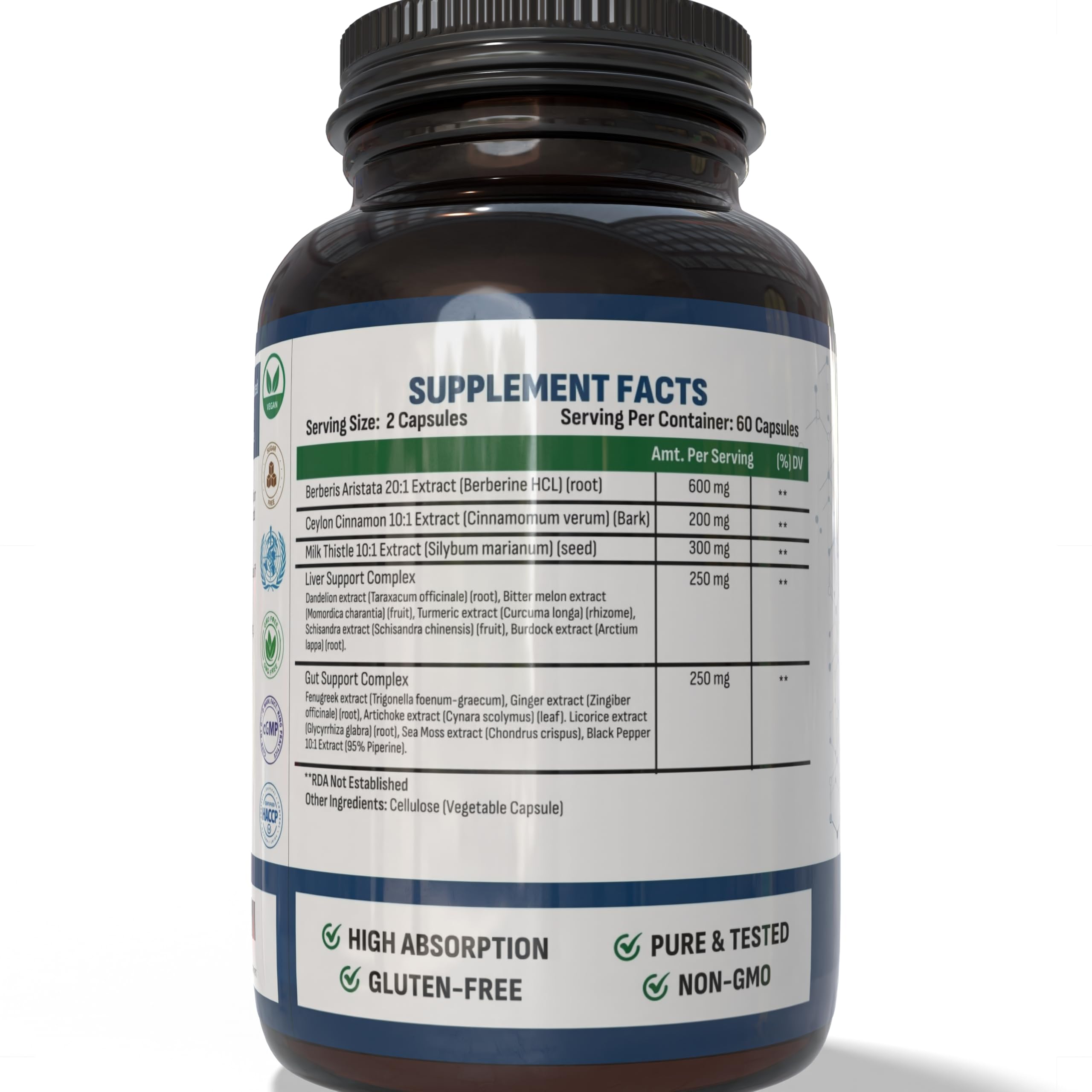 Cápsulas Wellotrix Berberina 1600 mg con cardo mariano