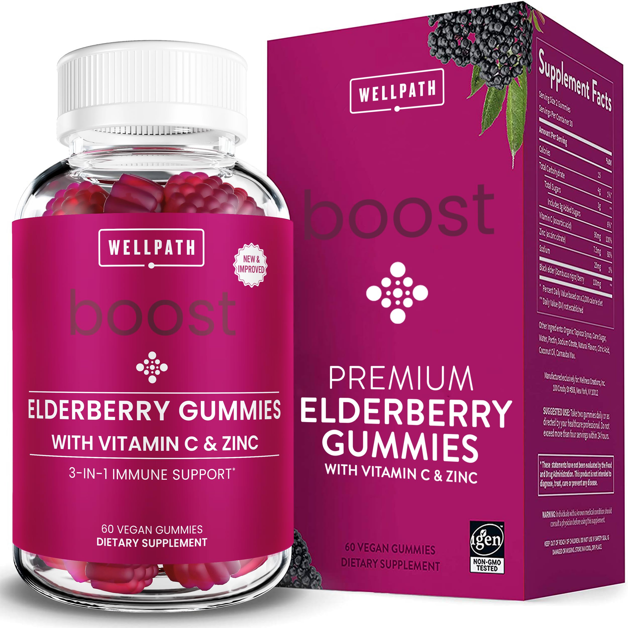 WellPath Boost Gominolas de Sauco en frasco para la familia, apoyo diario
