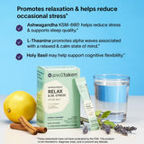 WellTaken Ashwagandha Relax mezcla en vaso lista para beber.