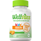 Wellvites gomitas inmunidad infantil en envase, sin azúcar y sabor naranja