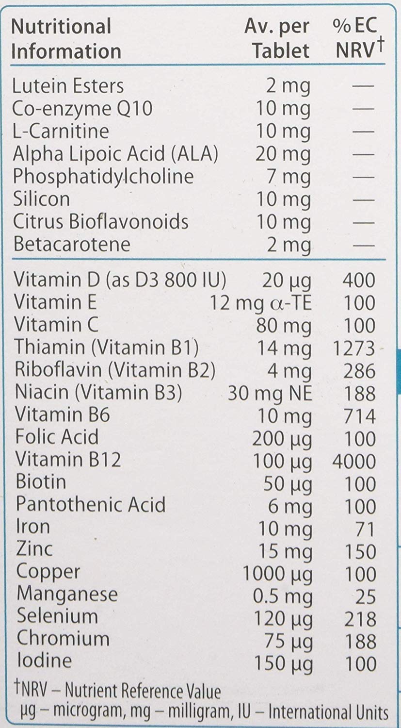 Wellwoman 70+ empaque y etiqueta para bienestar general diario