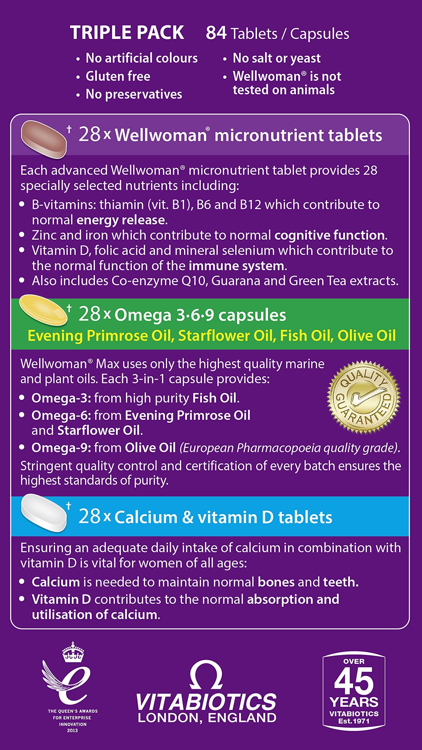 Wellwoman Max tabletas calcio y vitamina D para huesos fuertes.