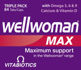 Wellwoman Max envase práctico para uso diario.