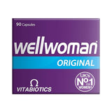 Wellwoman Original Caps sobre fondo neutro y cápsulas fáciles de tomar