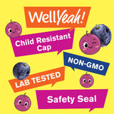 WellYeah gomitas de hierro para niños, etiqueta clara, vitamina C incluida para apoyar la defensa natural.
