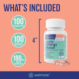 Welmate tabletas alergia 180 mg: envase interior de la caja.