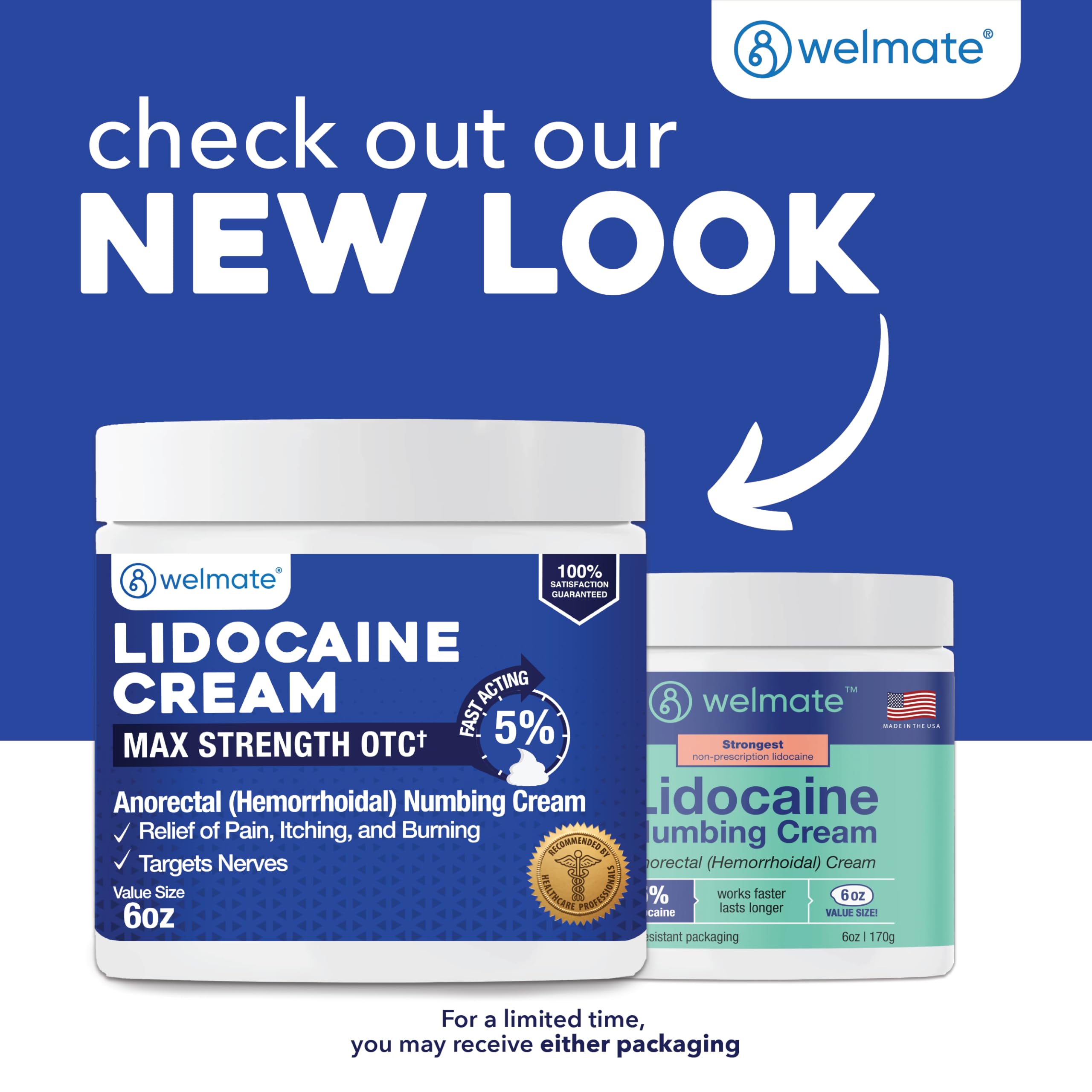 Crema WELMATE lidocaína, aplicación externa segura para molestias.
