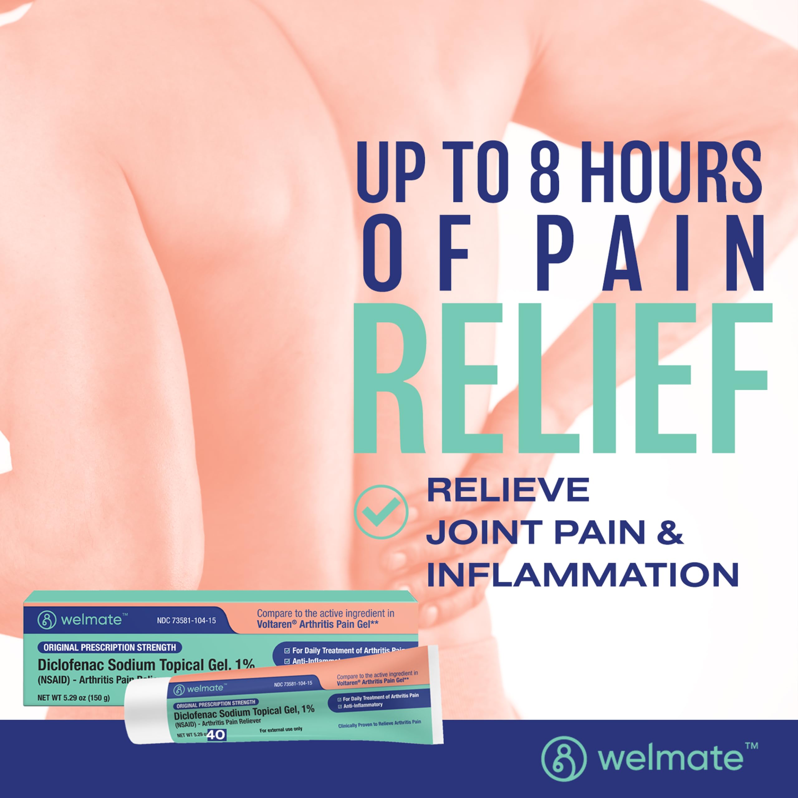 Gel de WELMATE Diclofenaco sodio, textura cremosa para aplicación suave