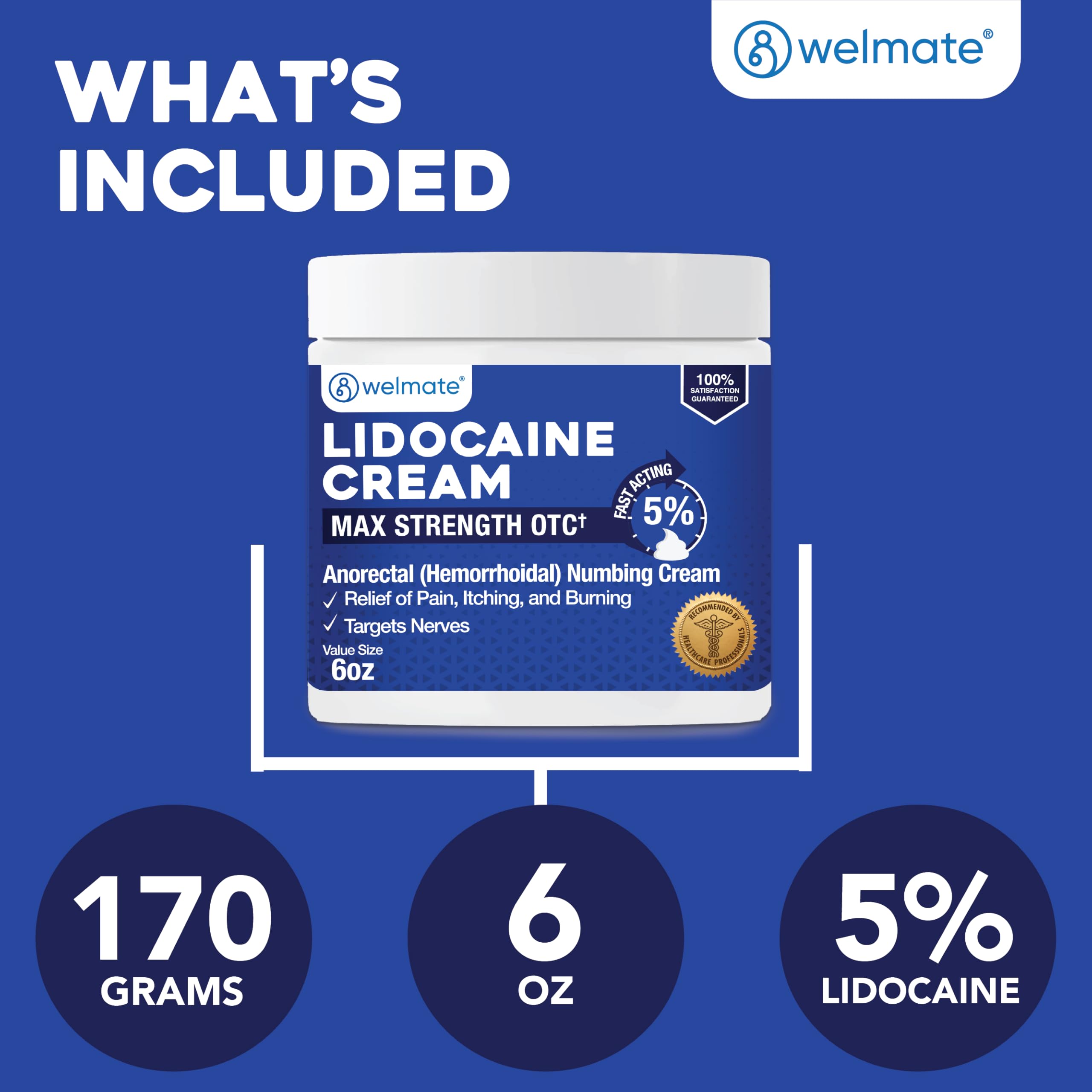 Uso diario de lidocaína 5% con WELMATE.