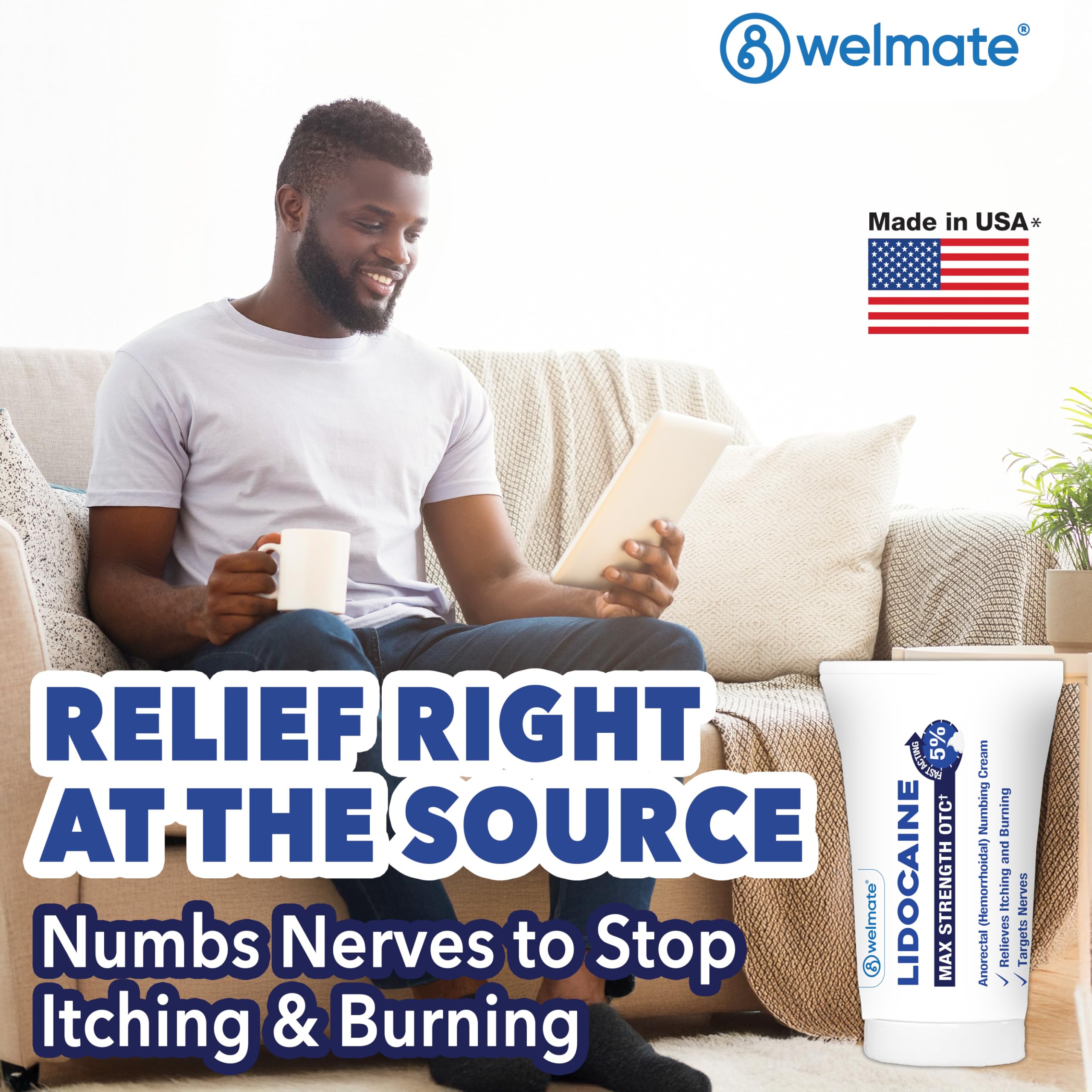 WELMATE crema lidocaína 5% sin olor, uso externo.