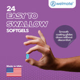 Guía de dosis Welmate softgeles para uso responsable y seguro.