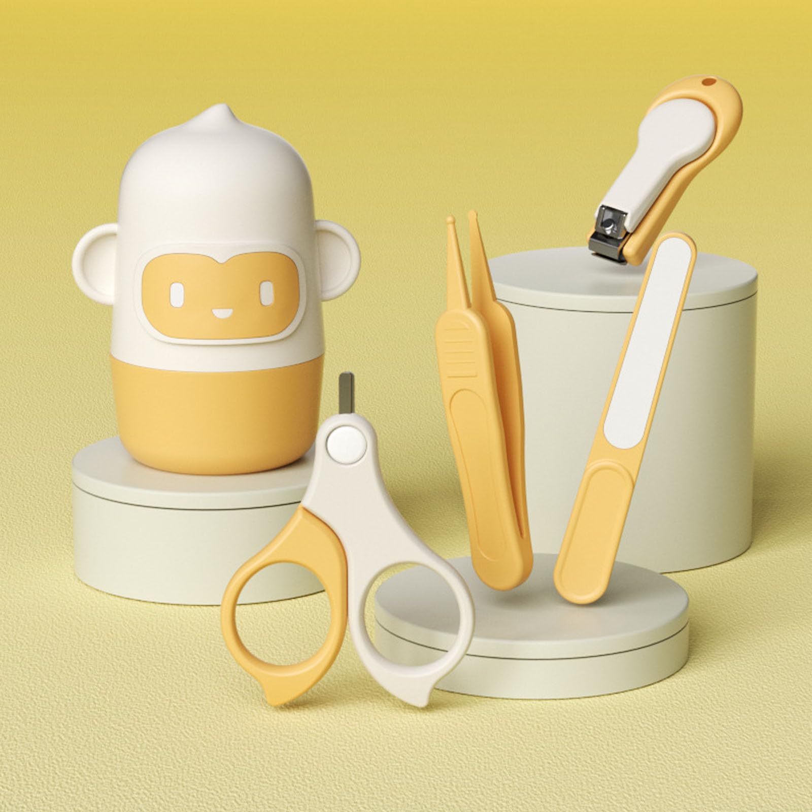 Wentwos conjunto uñas bebé, caja adorable: almacenamiento higiénico de herramientas para uñas del bebé.