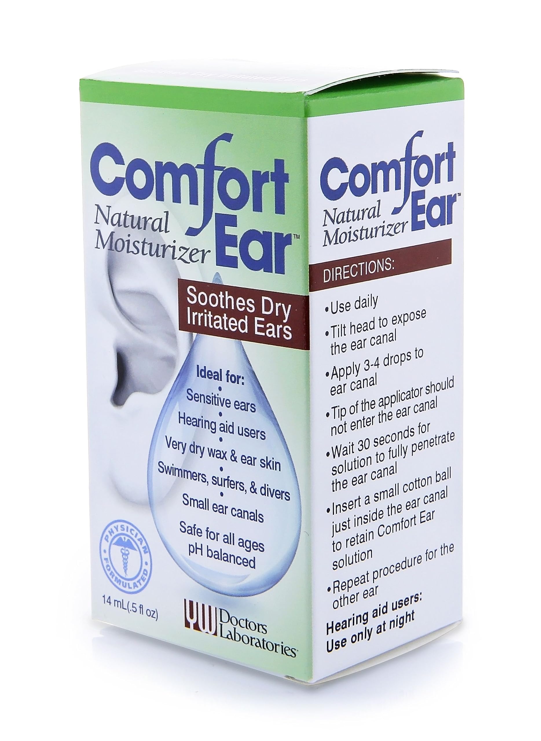 Gotas Westone Comfort Ear cuidado diario del conducto auditivo.
