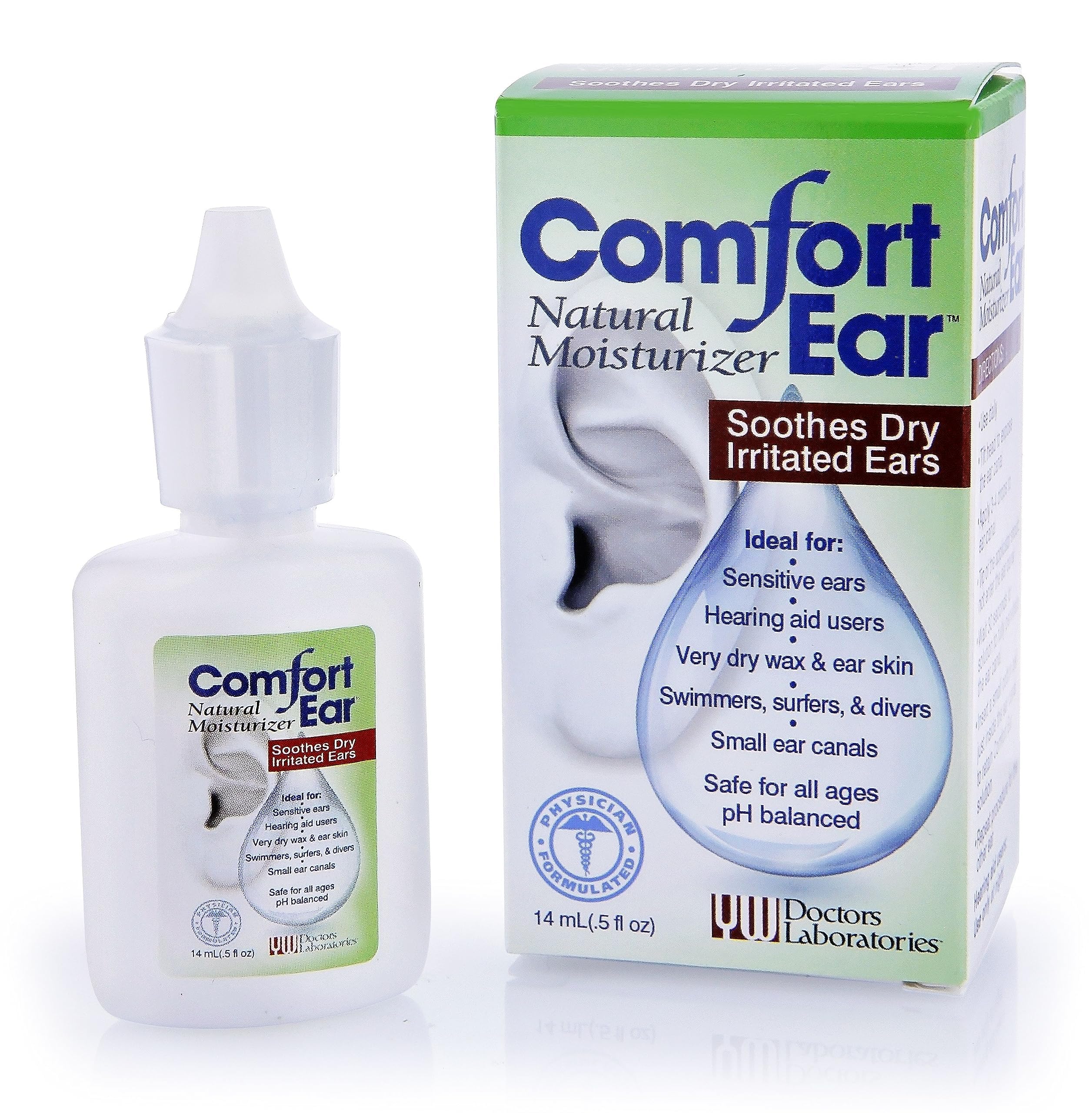 Gotas Westone Comfort Ear empaque compacto para viaje.
