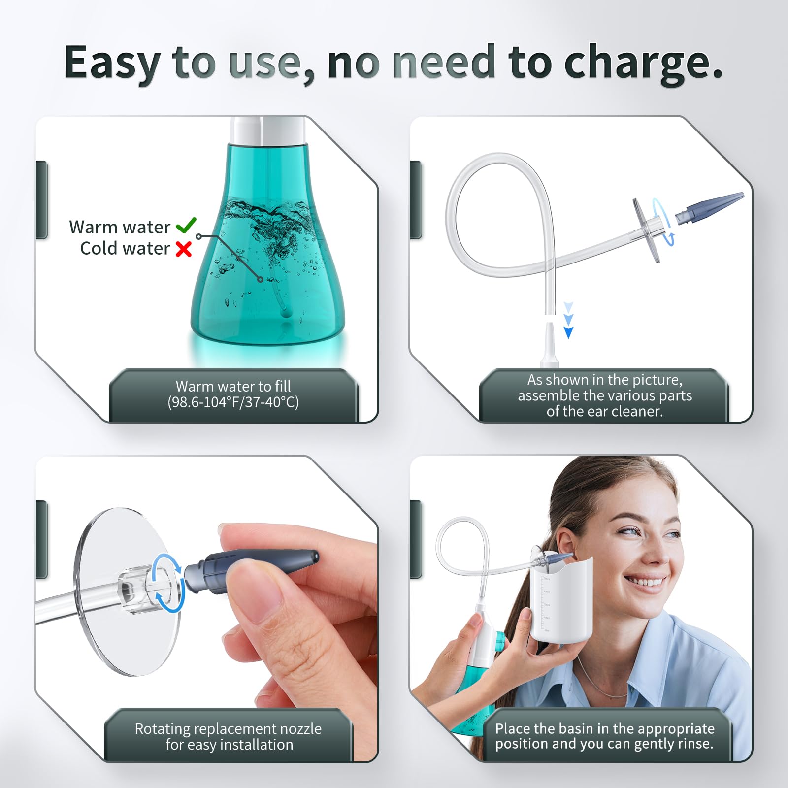 WEUANY kit botella de salina recargable: soluciones caseras para irrigación suave