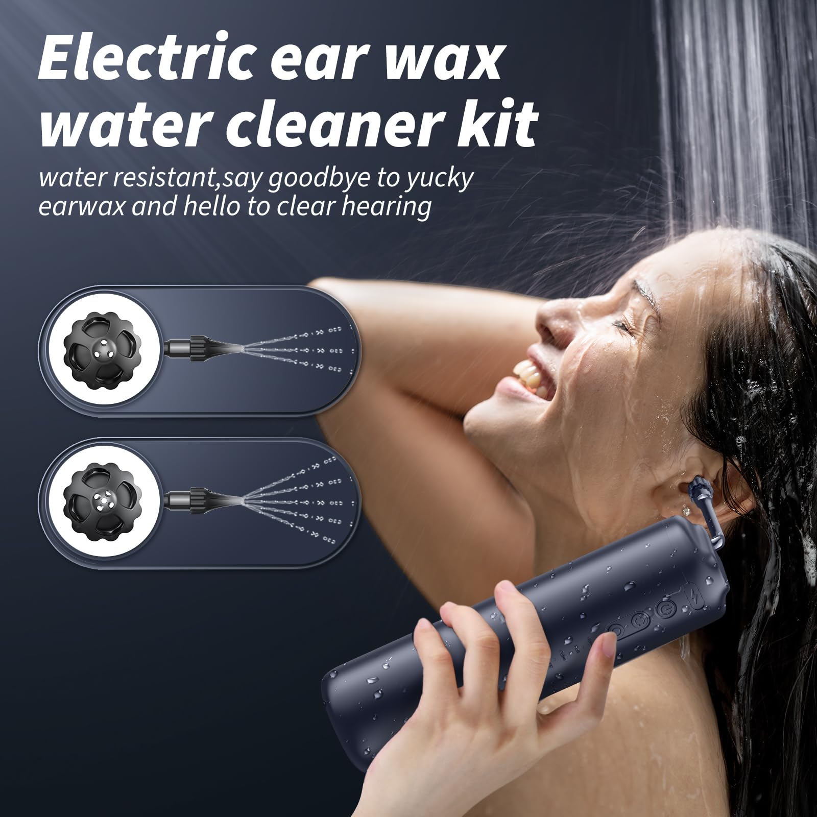 WEUANY limpiador de oídos eléctrico, uso en la ducha, práctico y seguro gracias IPX5