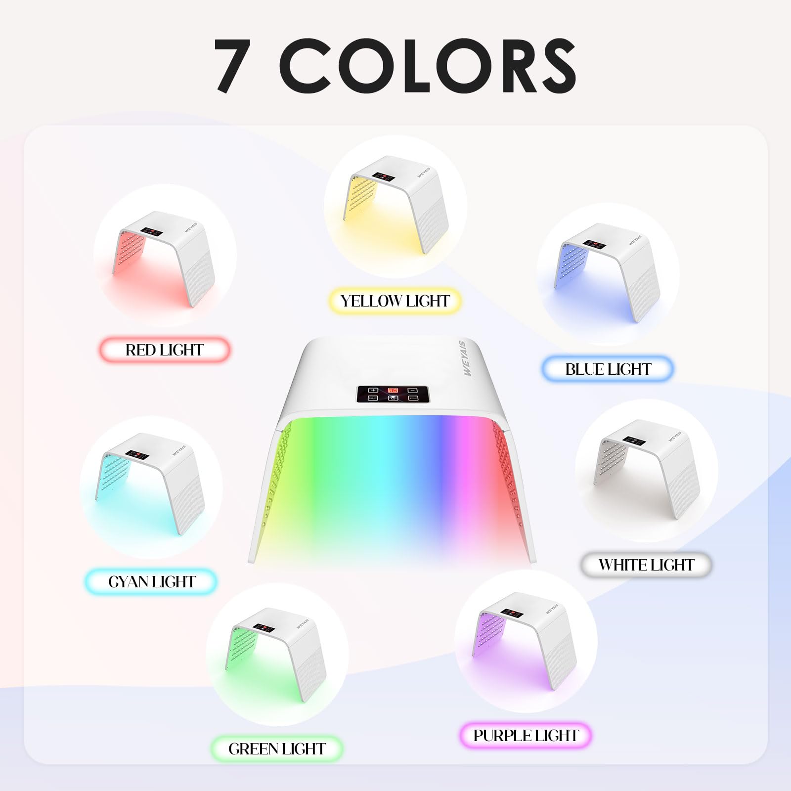 weyais cobertura facial de 180 grados para iluminación uniforme del rostro