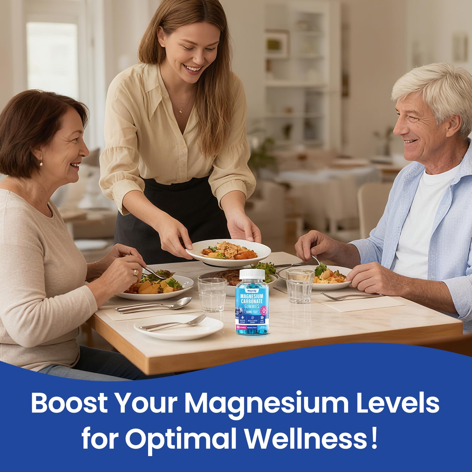Uso diario para digestión suave con Weynrdy magnesio carbonato 500 mg