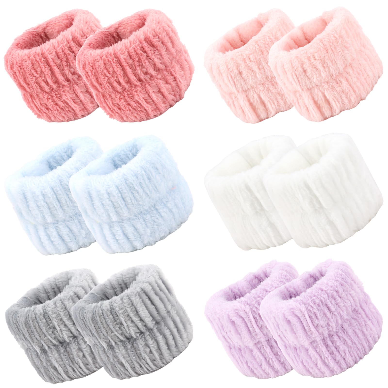 WHAVEL conjunto de 6 pares de muñequeras absorbentes para lavado de la cara, evita salpicaduras