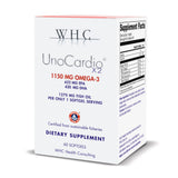 WHC UnoCardio X2, bote de aceite de pescado, apoya la salud cardiovascular.