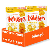 Whisps Queso cheddar crujientes empaque doble para snack proteico