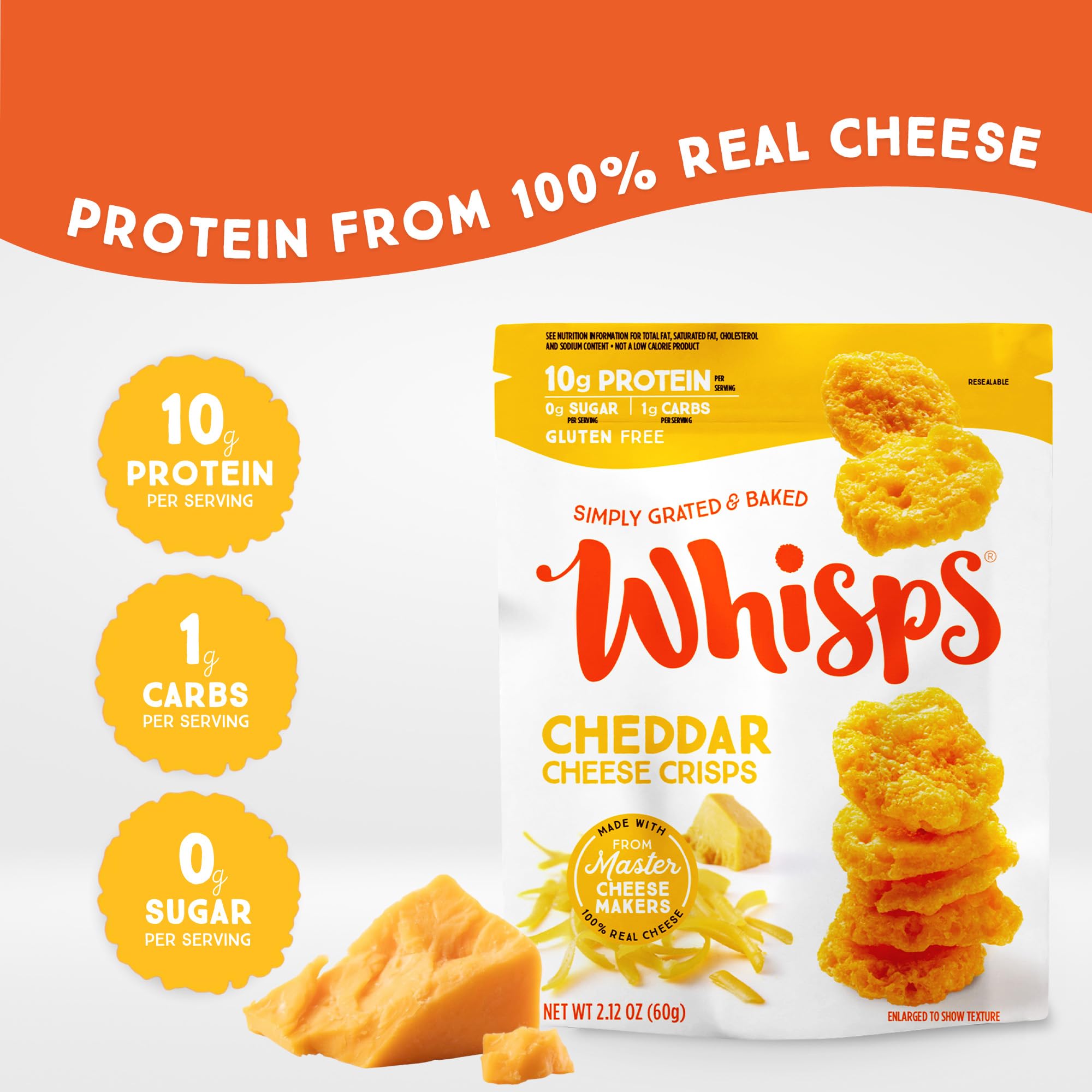 Whisps Queso cheddar crujientes presentación 170 g