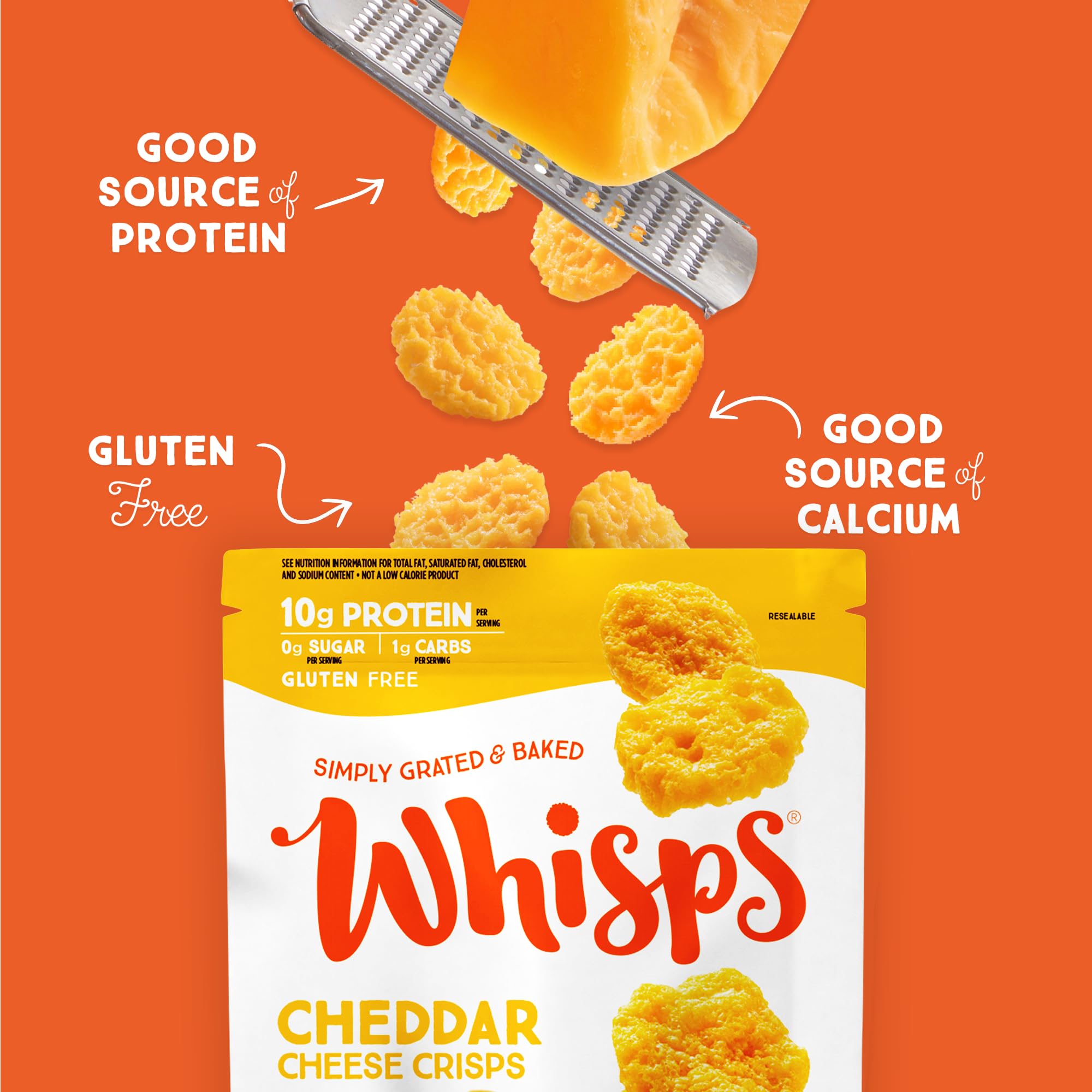 Whisps Queso cheddar crujientes dieta cetogenica alto proteico