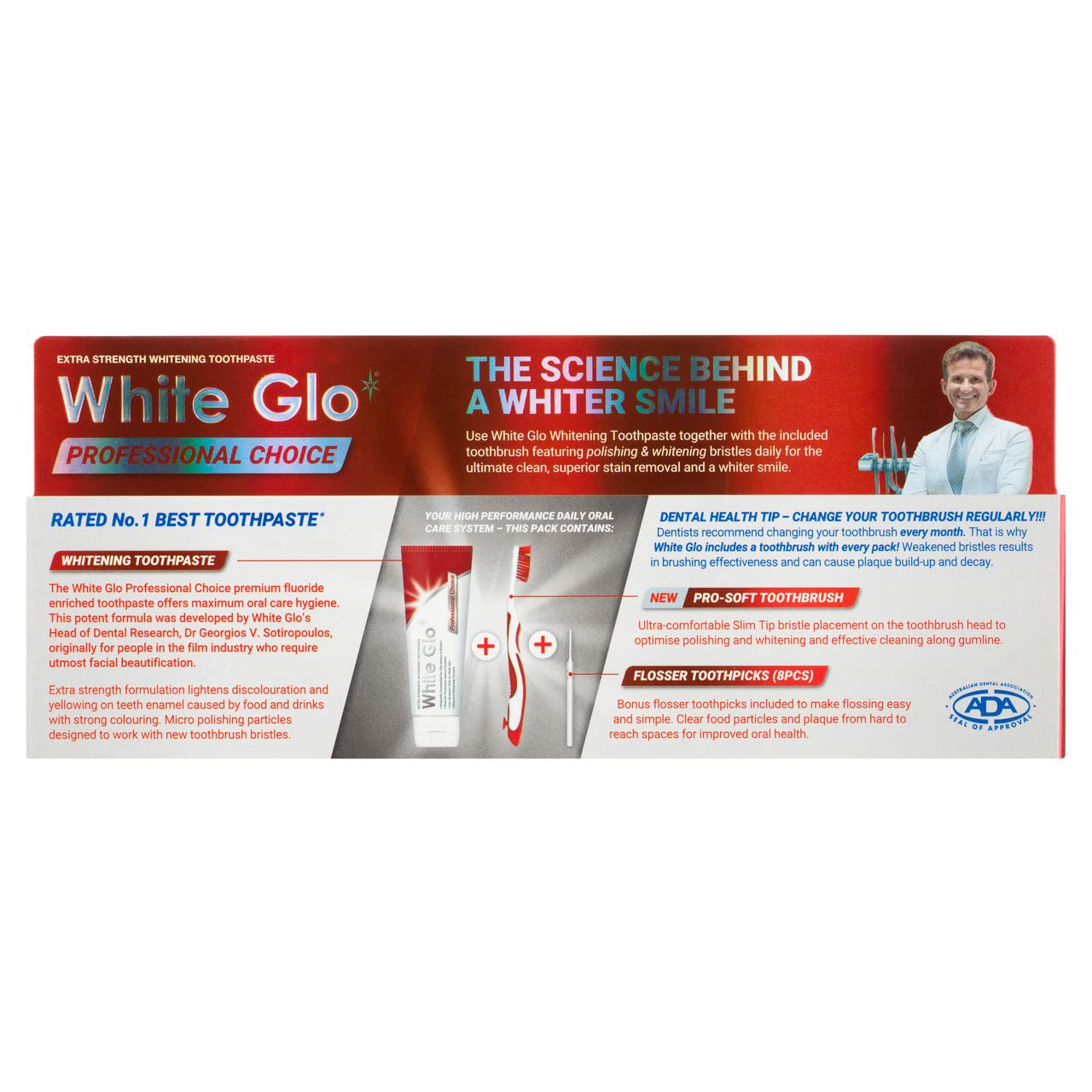 White Glo Professional Choice pasta dental textura: fórmula de bajo desgaste para uso diario