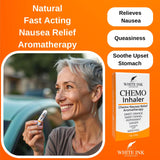 Inhalador nasal White Ink Apothecary con menta y jengibre para calma estomacal.