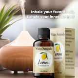 White Naturals Aceite esencial de limón: cuidado de piel y frescura facial.