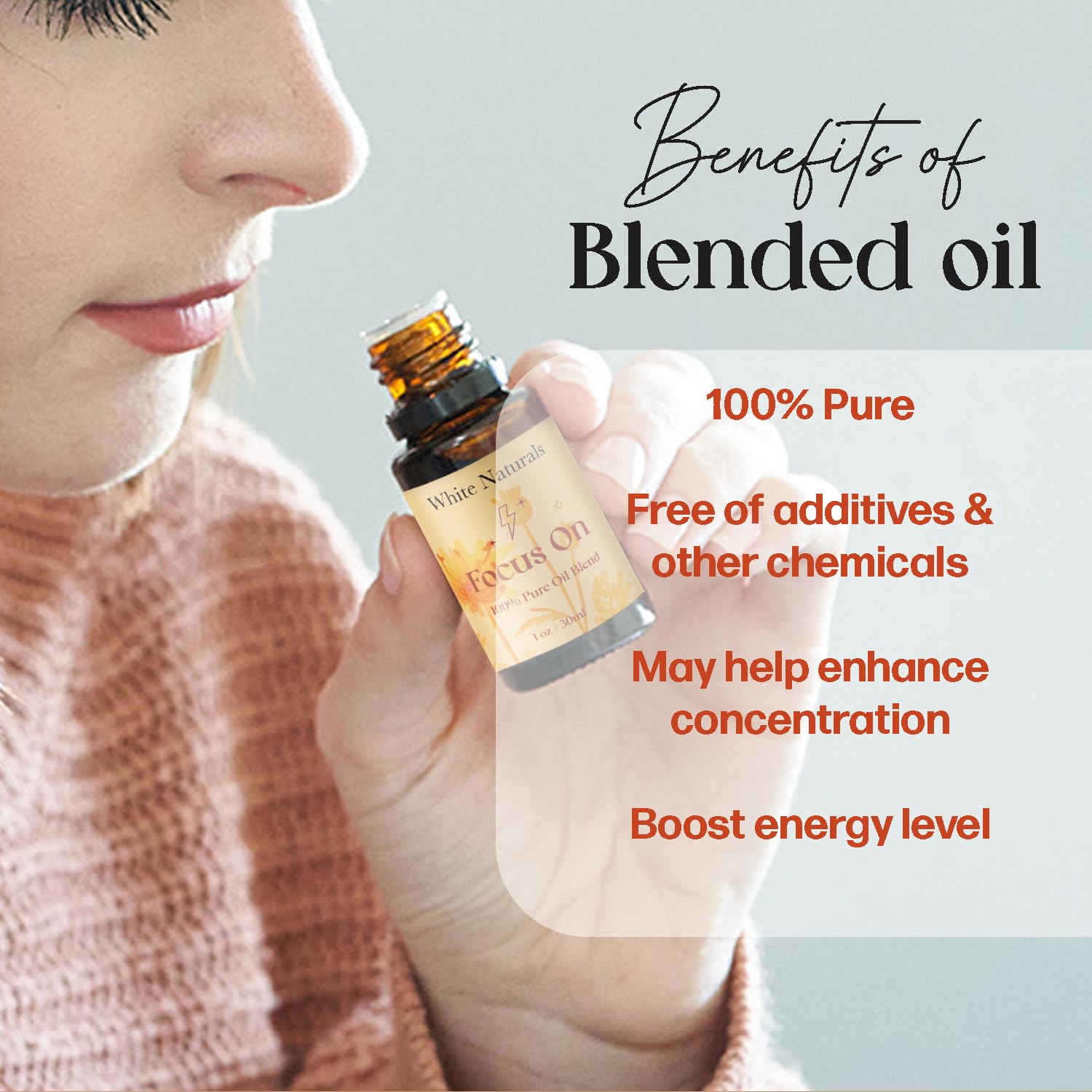 White Naturals Enfoque: aroma claro para el escritorio que facilita la concentración.