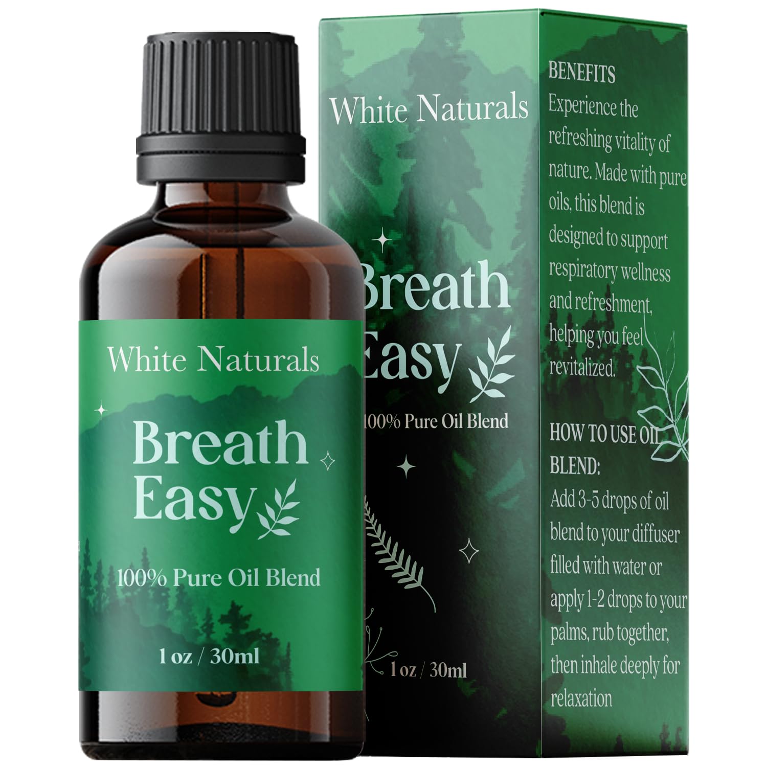 White Naturals Breathe Easy se muestra en botella-pour para perfumar espacios con aroma fresco.