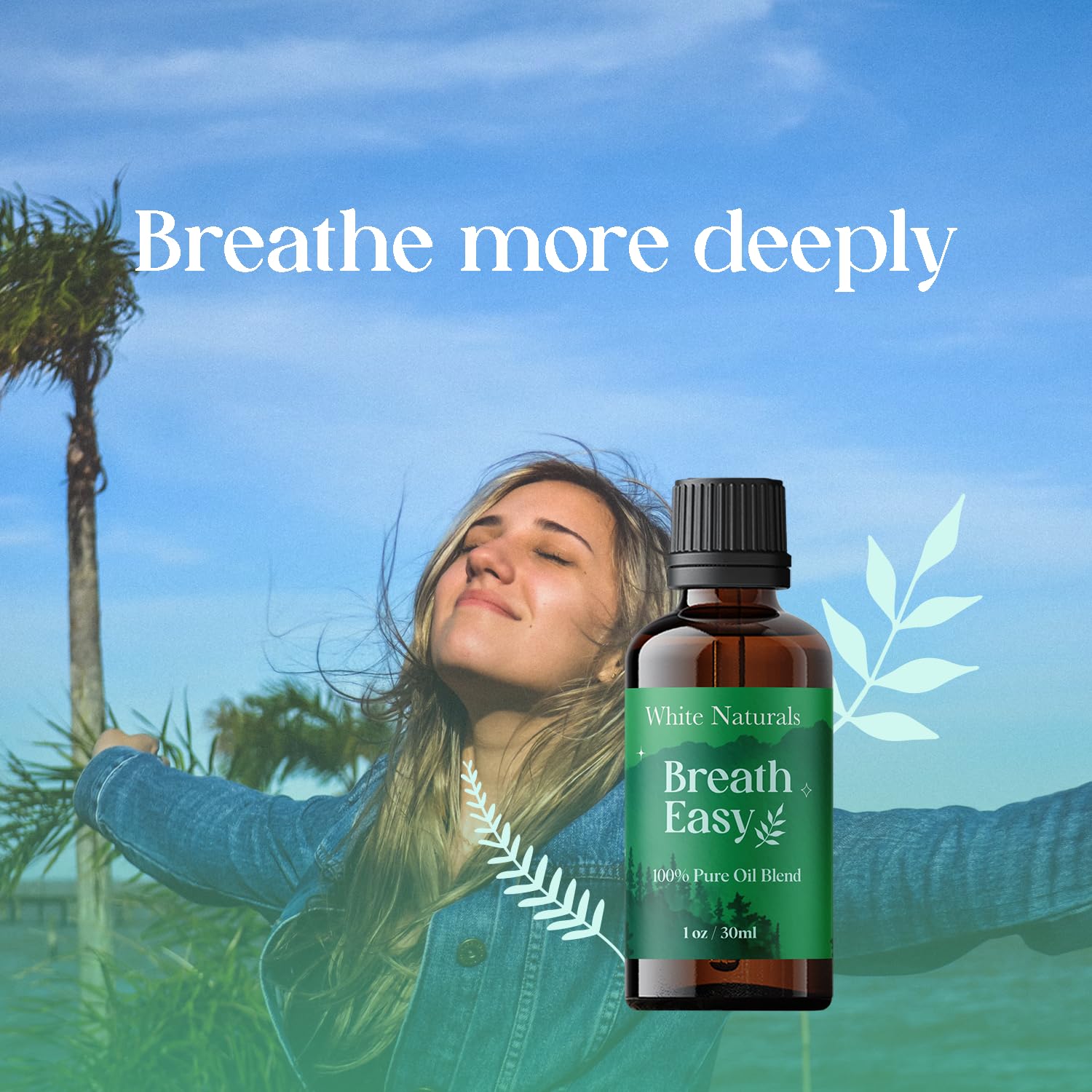 White Naturals Breathe Easy es ideal para difusor de escritorio y espacios de trabajo.