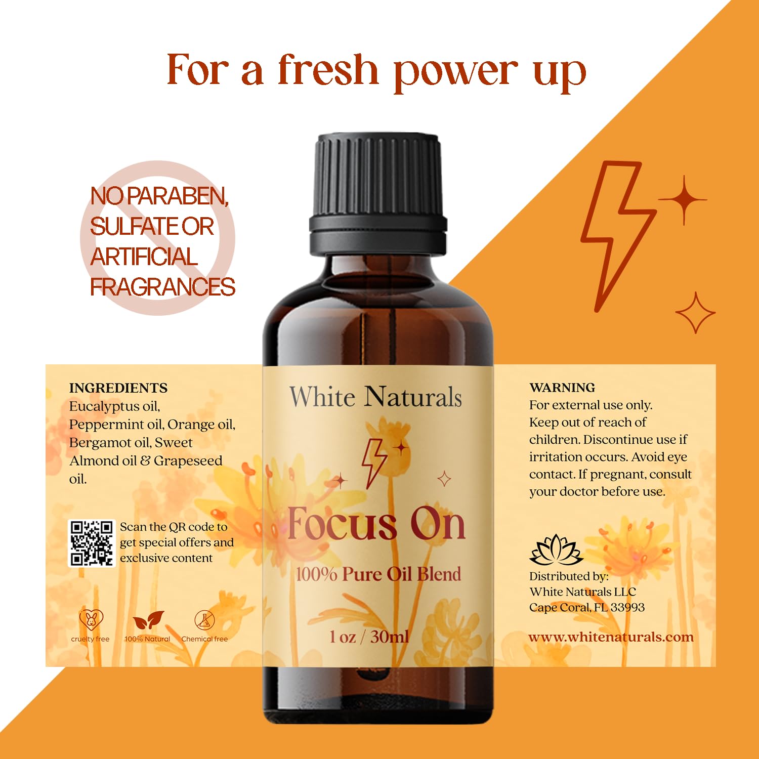 White Naturals Enfoque: difusor energizante para espacios de trabajo activos.