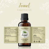 Cuidado de piel y cabello con aceite de hinojo White Naturals para brillo suave.