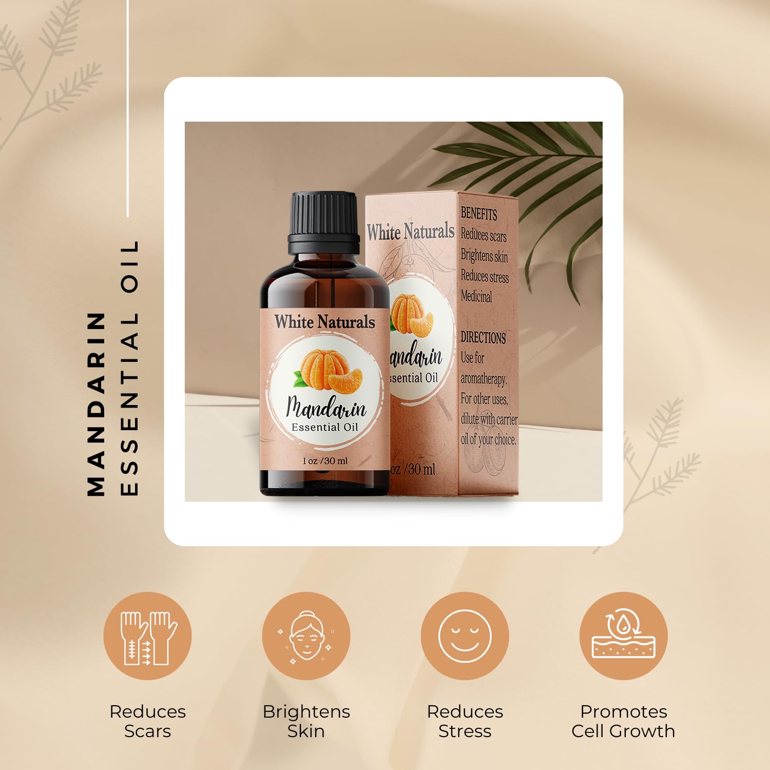 White Naturals mandarina aceite esencial difusor, uso en aromaterapia ambiental