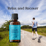 Difusor en sala con White Naturals Muscle Relief para aromaterapia vigorizante.