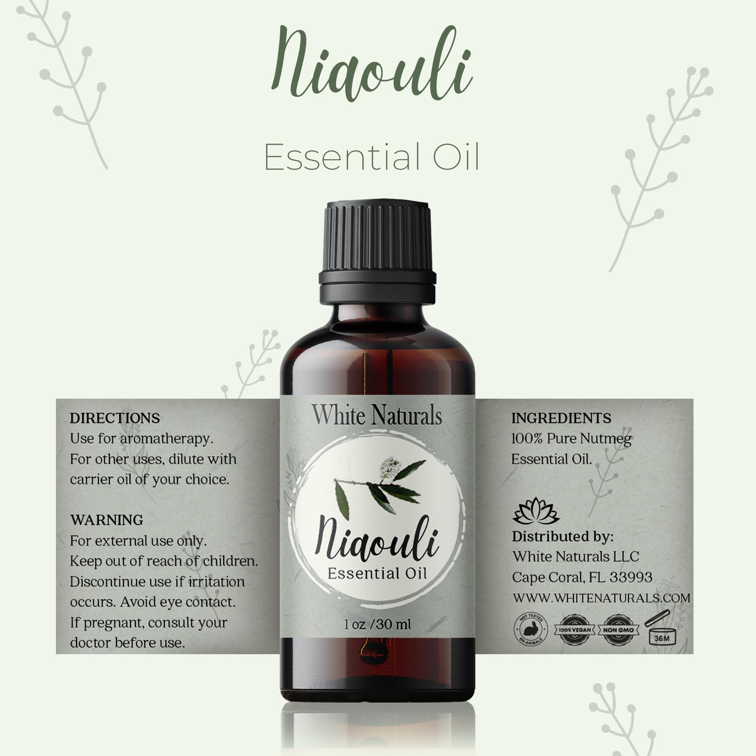 White Naturals Niaouli: mezcla para difusor con aromas personalizados.