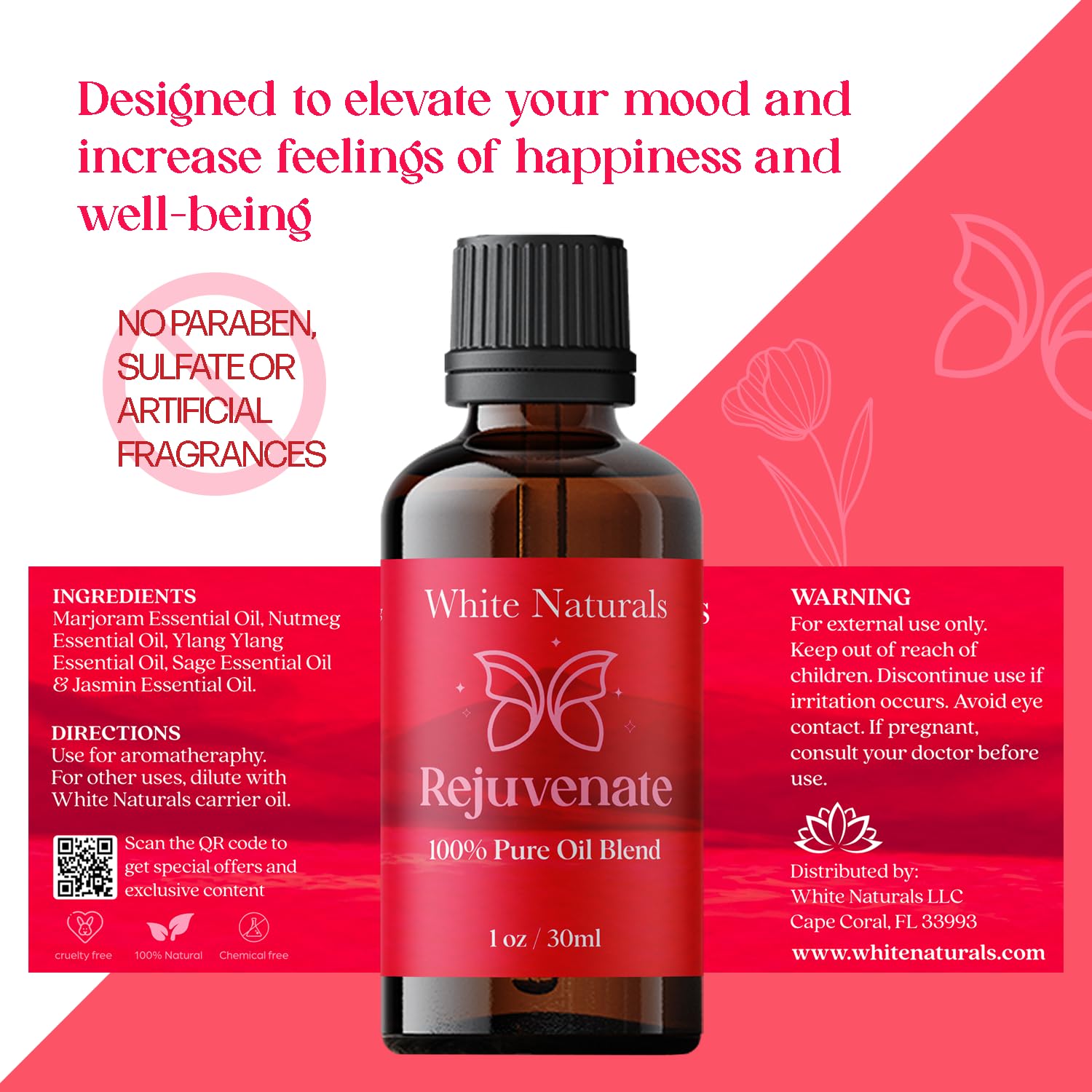 White Naturals Rejuvenating, ambiente aromático: mejora la atmósfera de tu espacio de vida o trabajo