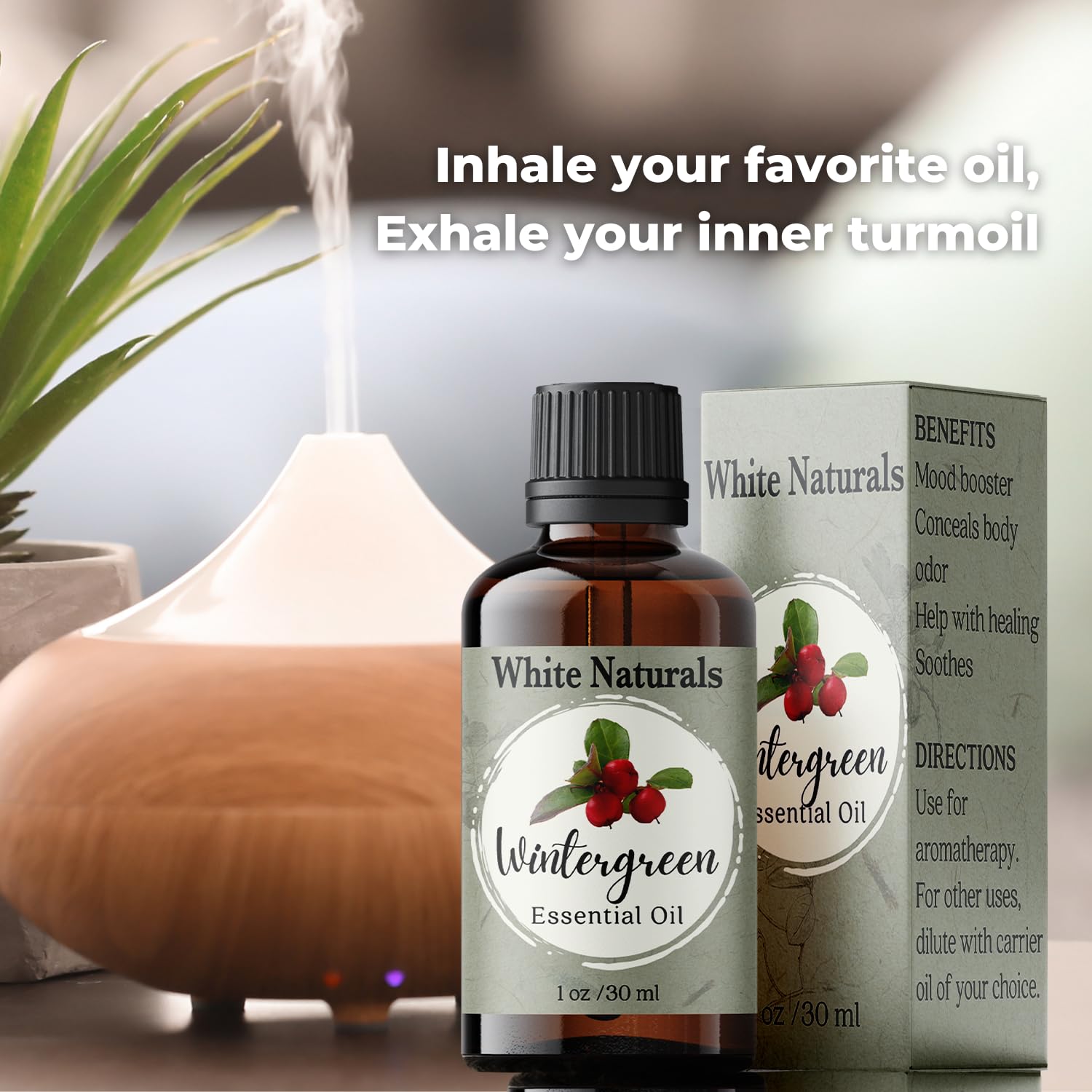 White Naturals Wintergreen, ambiente aromático para sesiones de relajación.
