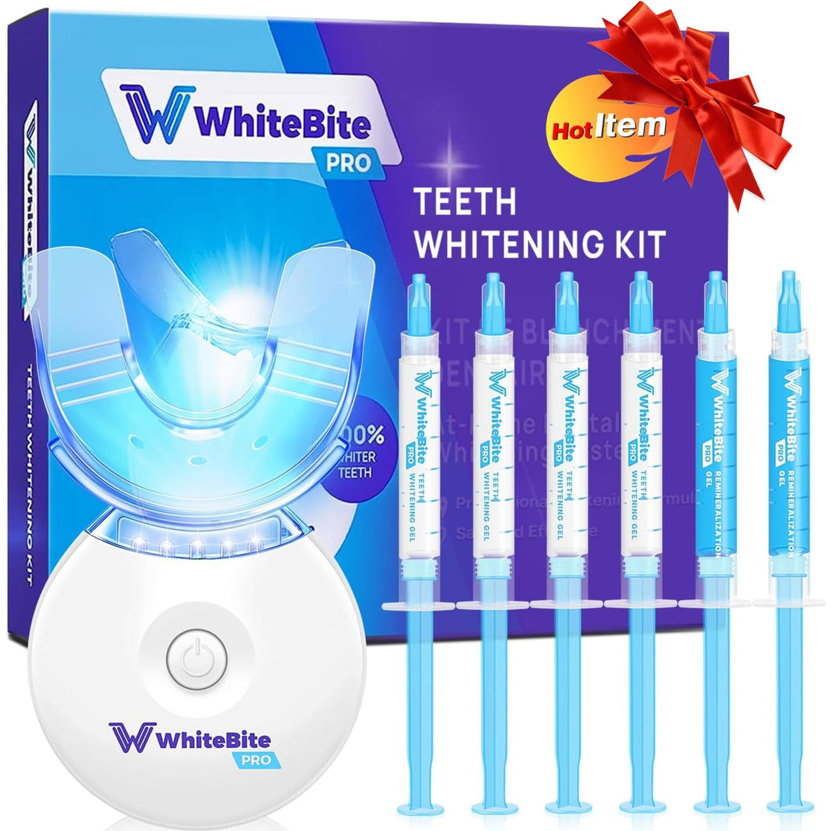 Whitebite Pro kit de blanqueamiento suave para dientes sensibles, ideal para uso en casa.