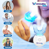 Whitebite Pro luz azul acceleradora facilita la descomposición de manchas sin dolor.