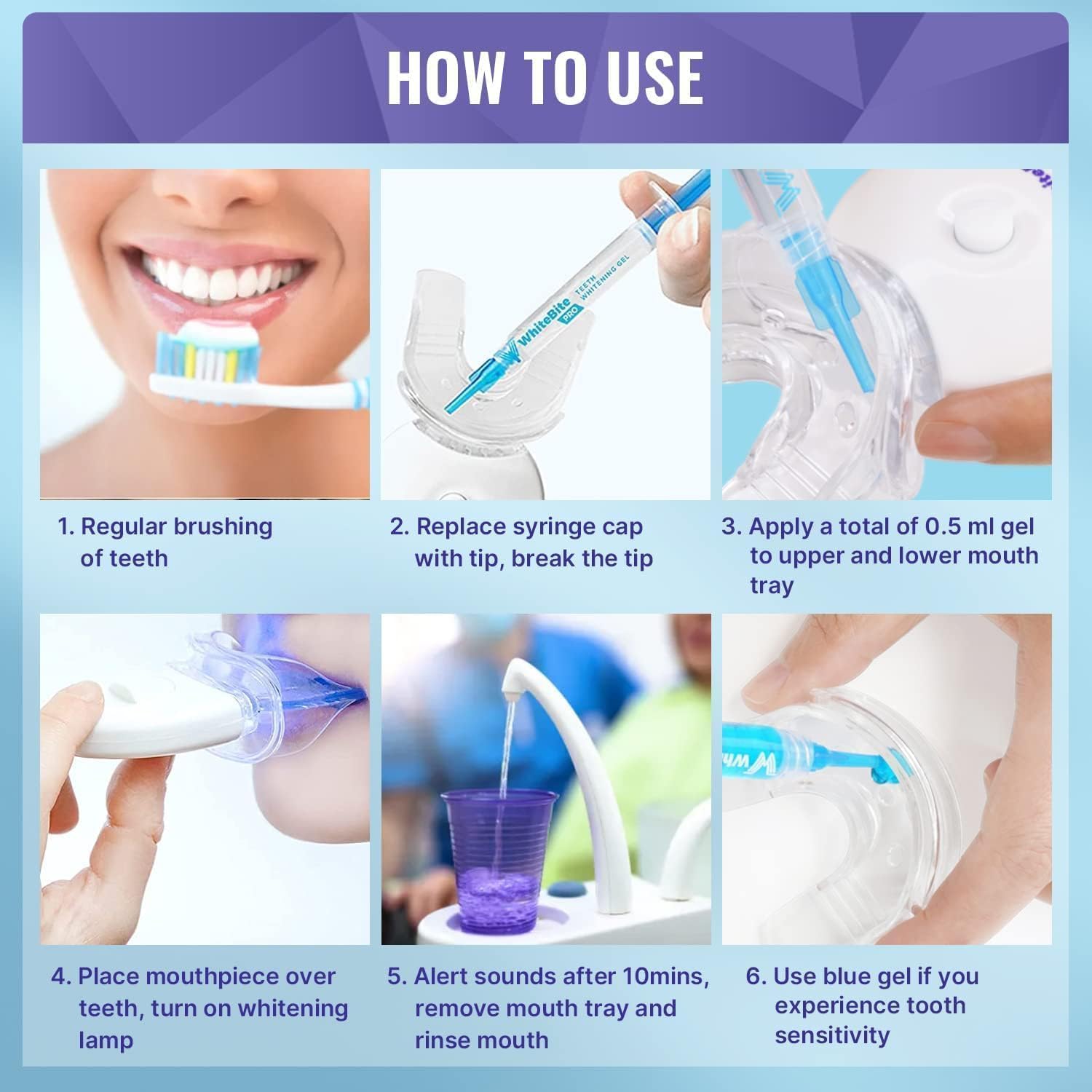 Whitebite Pro temporizador de 16 minutos para sesiones rápidas y convenientes.
