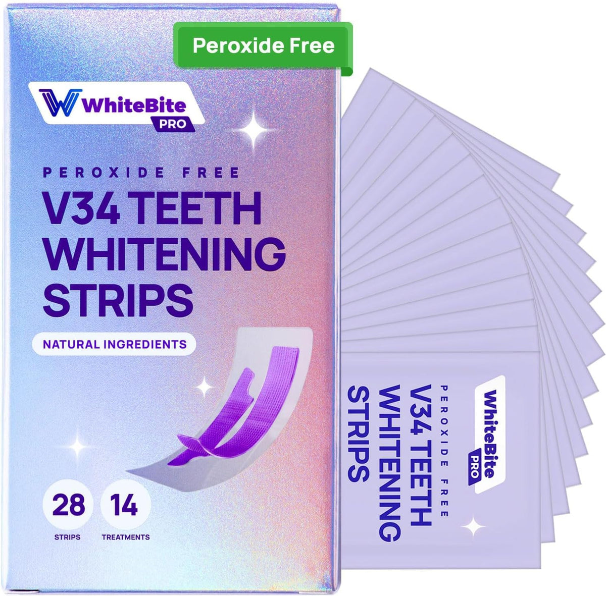 Whitebite Pro tiras blanqueamiento morado para una sonrisa más brillante