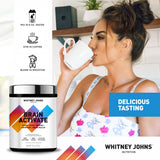 Whitney Johns Brain Activate sin azúcar ni cafeína, opción limpia.