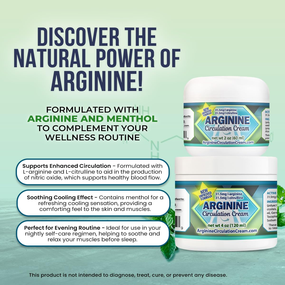 Arginine Circulation Cream de Whole Family con mentol para enfriamiento agradable
